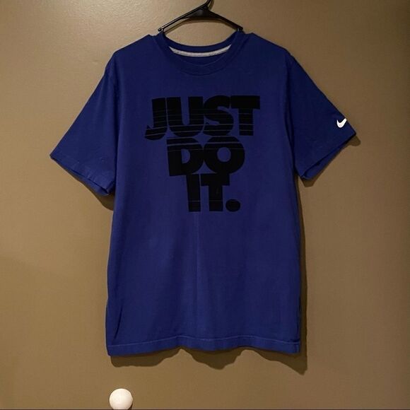 Nike Blue T-Shirt Size Large Just Do it Men’s - Picture 6 of 11